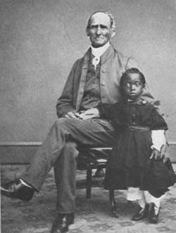 约瑟夫·卡朋特和身份不明的非裔美国儿童照相，半色调