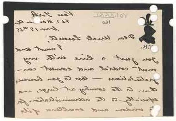 西奥多·罗斯福致莱弗里特·索尔顿斯托尔的信，1885年11月15日 